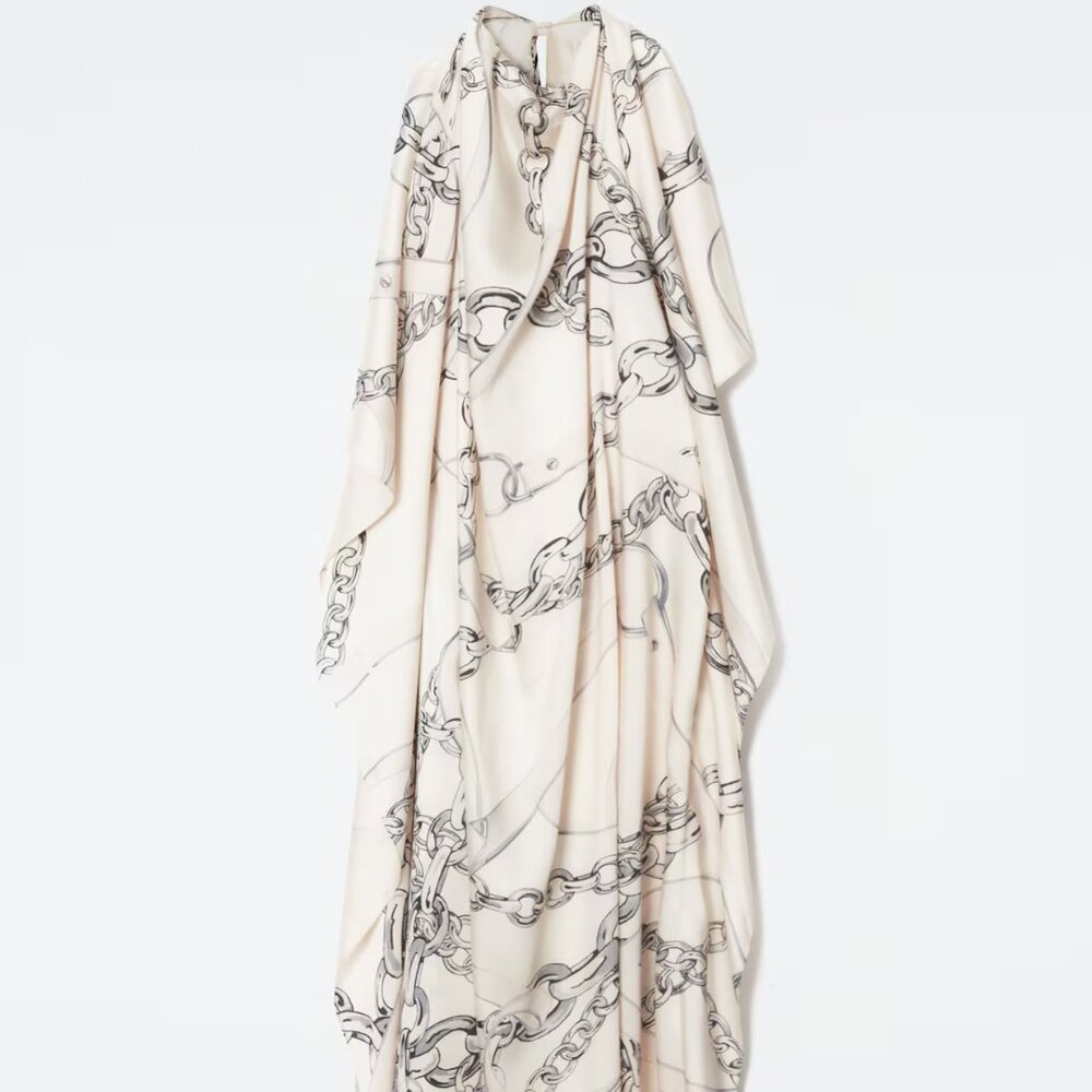 NWT COS Asymmetric Chain-Print Midi Dress Size 6